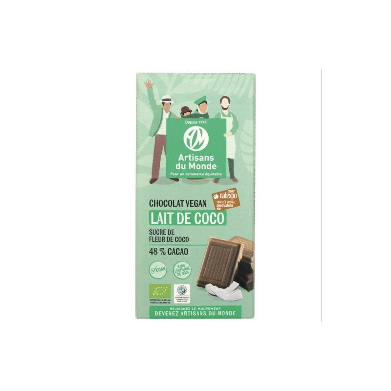 Chocolat vegan bio au lait de coco - 100g